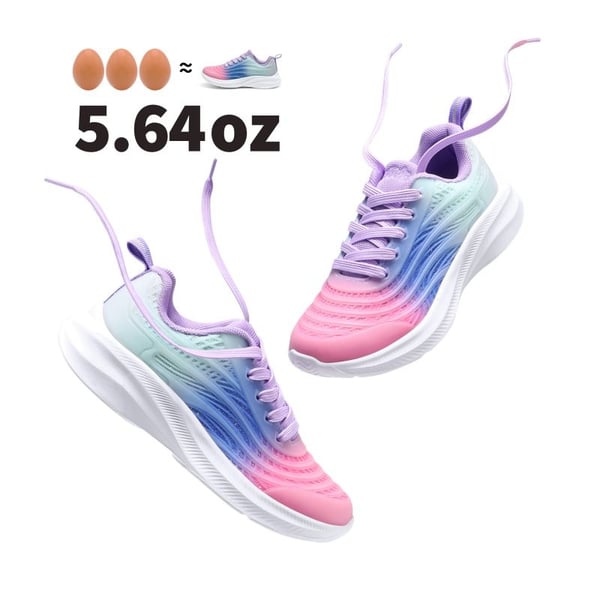 [Sparkle Glitter] Kids Lace-up Running Sneakers - PINK BLUE LIGHT GREEN - 3